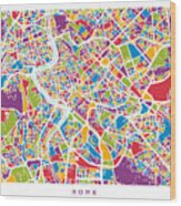 Rome Italy Street Map #1 Wood Print