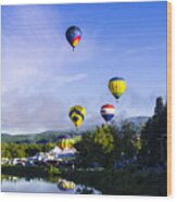 Saturday Morning At The Quechee Balloon Festival. #1 Wood Print