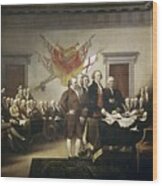Signing The Declaration Of Independence Wood Print