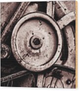 Soviet Ussr Combine Harvester Abstract Cogs In Monochrome #2 Wood Print
