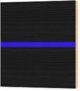 The Symbolic Thin Blue Line Law Enforcement Police #2 Wood Print