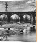 Thomas Viaduct In Black And White #1 Wood Print