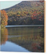 View Of Abbott Lake And Sharp Top In Autumn #1 Wood Print