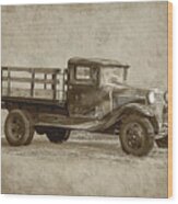 Vintage Truck Wood Print