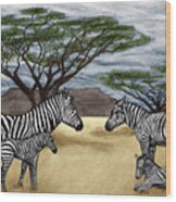 Zebra African Outback  #2 Wood Print