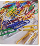 100 Paperclips Wood Print