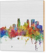 Minneapolis Minnesota Skyline #11 Wood Print