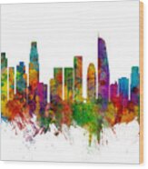 Los Angeles California Skyline #12 Wood Print