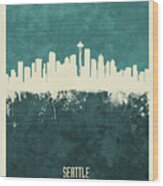 Seattle Washington Skyline #14 Wood Print