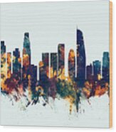 Los Angeles California Skyline #15 Wood Print