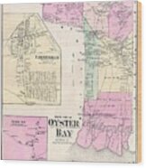 1873 Beers Map Of Oyster Bay Queens New York City Wood Print