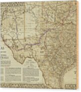1876 Great Texas Western Cattle Trails  Framed