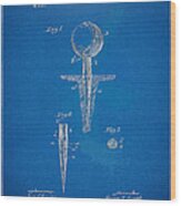 1899 Golf Tee Patent Artwork - Blueprint Wood Print