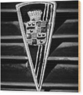 1936 Cadillac Fleetwood Emblem -0451bw Wood Print