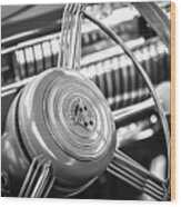 1940 Cadillac 60 Special Sedan Steering Wheel -197bw Wood Print