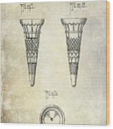 1940 Ice Cream Cone Patent Wood Print