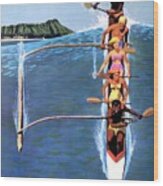 1953 United Airlines Hawaii Travel Poster Wood Print