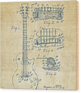 1955 Mccarty Gibson Les Paul Guitar Patent Artwork Vintage Wood Print