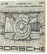 1962 Porsche Engine Patent Wood Print