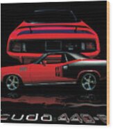 1971 Plymouth Cuda 440 Six Pack Wood Print