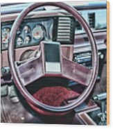 1986 El Camino Ss Steering Wheel Wood Print