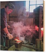 4th Generation Blacksmith, Miki City Japan Wood Print