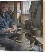 A Village Pottery Studio, Japan Wood Print