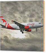 Air Canada Rouge Airbus A319-114 #2 Wood Print