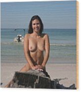 Beach Girl #2 Wood Print