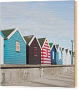 Beach Huts #2 Wood Print