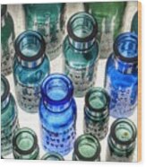 Bromo Seltzer Vintage Glass Bottles Collection - Rare Greens #2 Wood Print