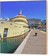 City Of Rijeka Yachting Waterfront Panoramic View #2 Wood Print