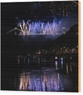 Clifton Suspension Bridge Fireworks #2 Wood Print