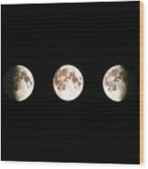 Composite Image Of The Phases Of The Moon Wood Print