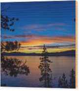 Lake Tahoe Sunset #2 Wood Print