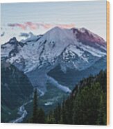 Mt.rainier In Sunset #2 Wood Print