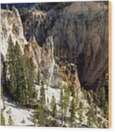 Rock Formations Of Yellowstone Canyon #2 Wood Print