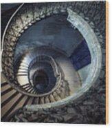 Spiral Staircase With Ornamented Handrail #2 Wood Print