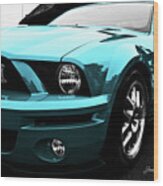 2010 Turquoise Ford Cobra Mustang Gt 500 Wood Print