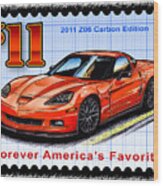 2011 Z06 Carbon Edition Corvette Wood Print