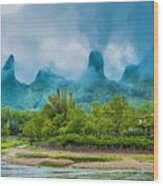 Karst Mountains And Lijiang River Scenery #24 Wood Print