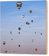 Colorful Balloons On Colorful Sky #3 Wood Print