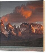 Cuernos Del Paine And Lago Pehoe #3 Wood Print