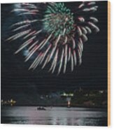 Fireworks Over Portland, Maine #3 Wood Print