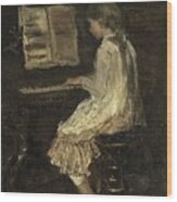 Girl At The Piano #3 Wood Print