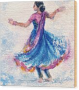 Kathak Dancer #3 Wood Print