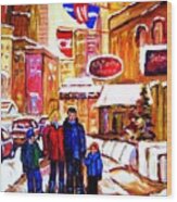 Montreal Street In Winter #3 Wood Print