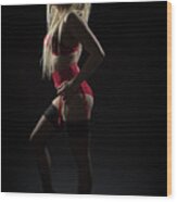Red Lingerie #3 Wood Print