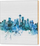 Seattle Washington Skyline #3 Wood Print
