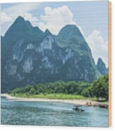 Lijiang River And Karst Mountains Scenery #30 Wood Print